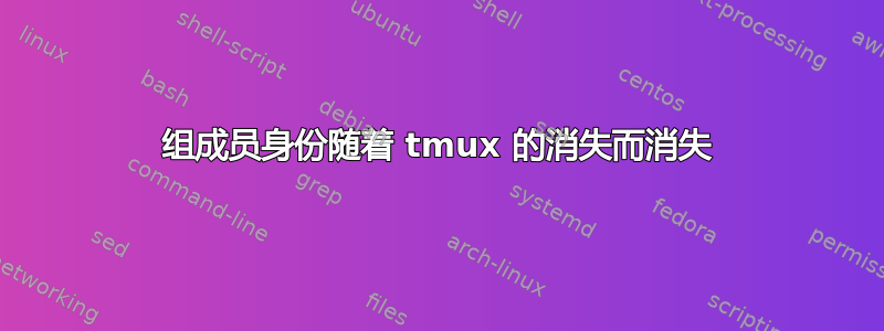 组成员身份随着 tmux 的消失而消失