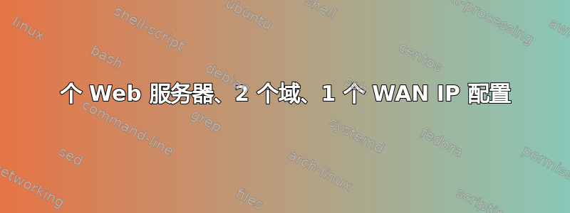 2 个 Web 服务器、2 个域、1 个 WAN IP 配置