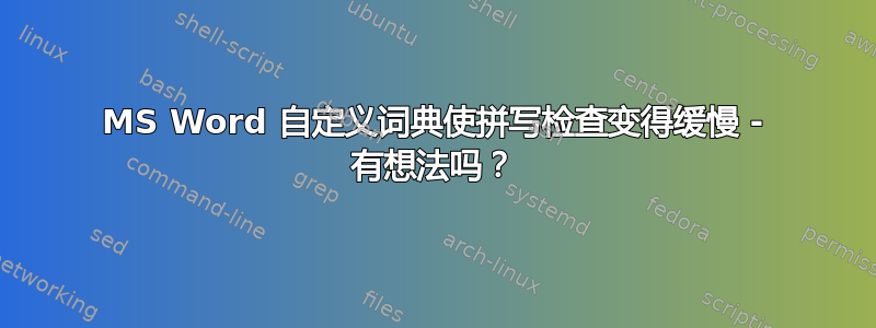 MS Word 自定义词典使拼写检查变得缓慢 - 有想法吗？