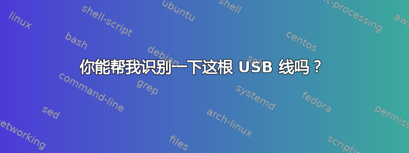 你能帮我识别一下这根 USB 线吗？