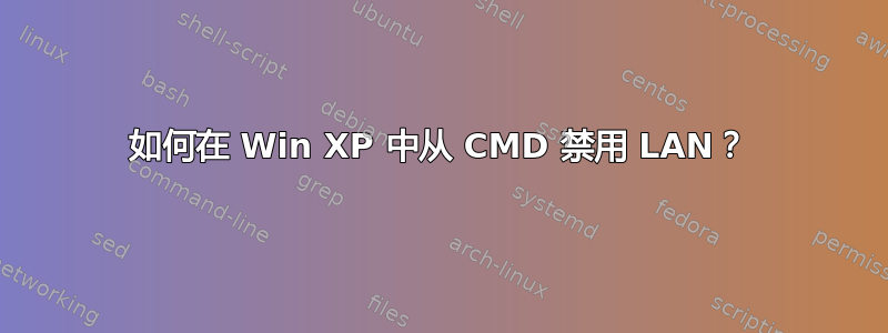 如何在 Win XP 中从 CMD 禁用 LAN？