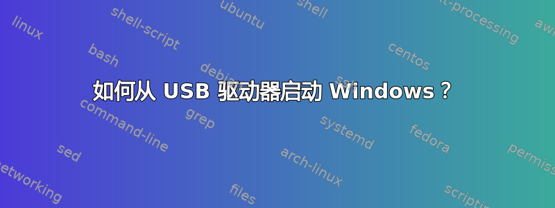 如何从 USB 驱动器启动 Windows？