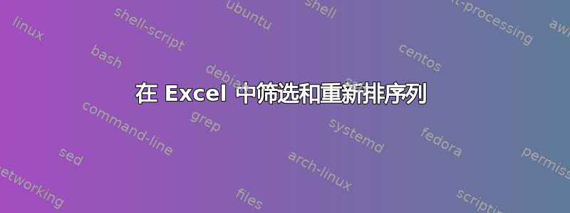 在 Excel 中筛选和重新排序列