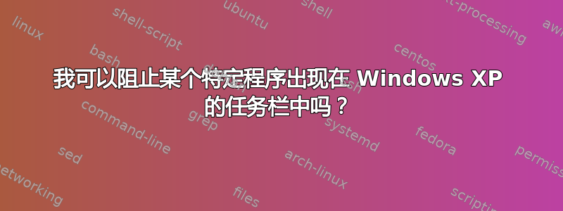 我可以阻止某个特定程序出现在 Windows XP 的任务栏中吗？