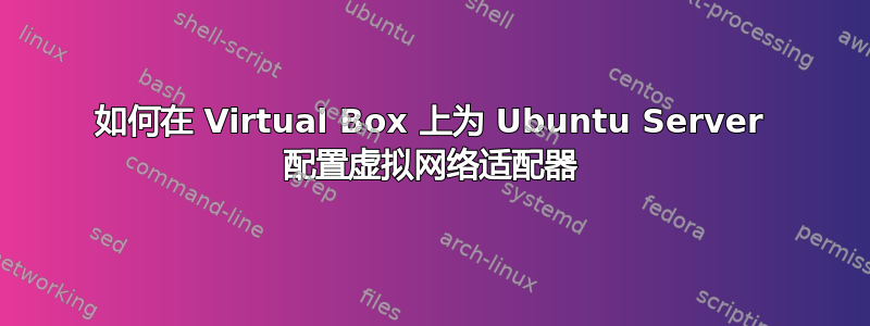 如何在 Virtual Box 上为 Ubuntu Server 配置虚拟网络适配器