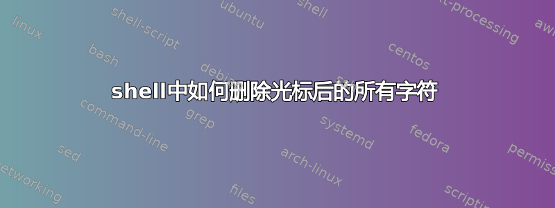 shell中如何删除光标后的所有字符