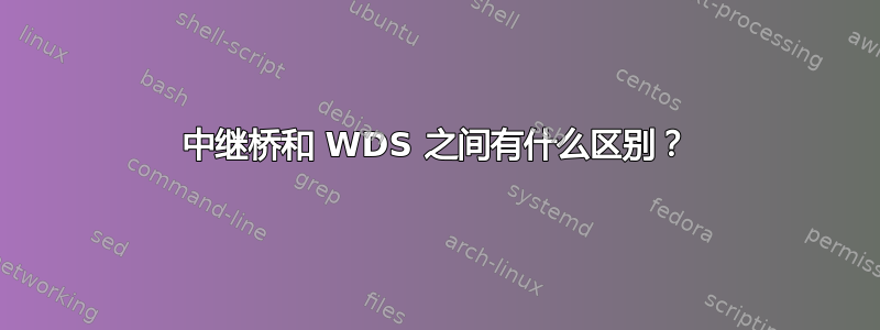 中继桥和 WDS 之间有什么区别？