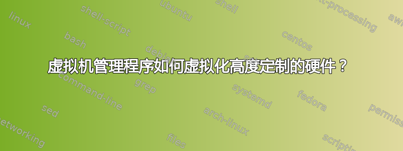 虚拟机管理程序如何虚拟化高度定制的硬件？