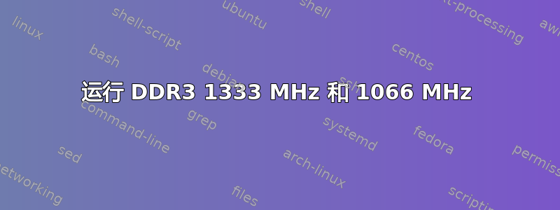 运行 DDR3 1333 MHz 和 1066 MHz