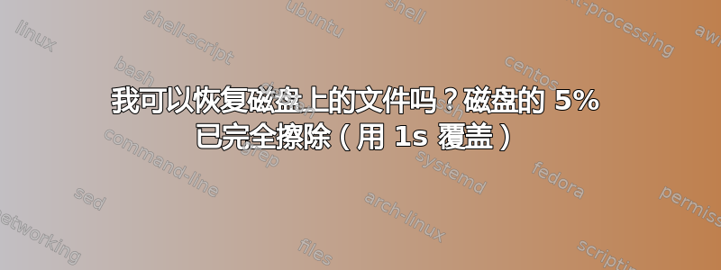 我可以恢复磁盘上的文件吗？磁盘的 5% 已完全擦除（用 1s 覆盖）