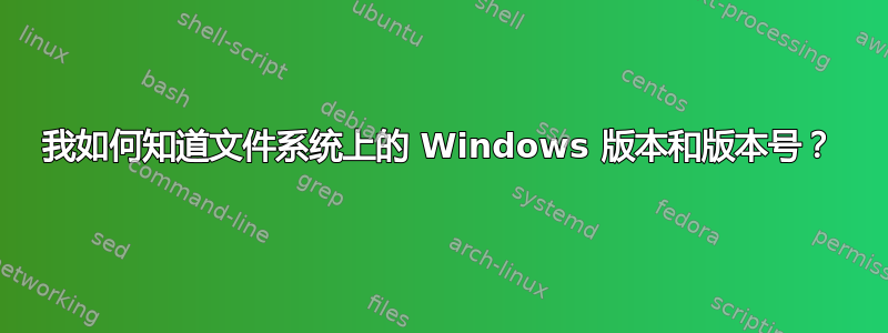 我如何知道文件系统上的 Windows 版本和版本号？