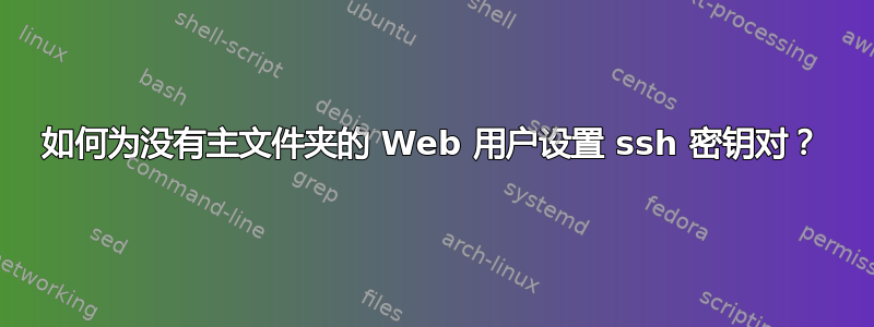 如何为没有主文件夹的 Web 用户设置 ssh 密钥对？