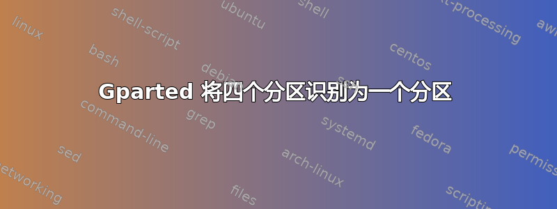 Gparted 将四个分区识别为一个分区