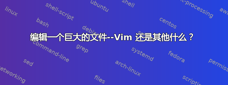 编辑一个巨大的文件--Vim 还是其他什么？