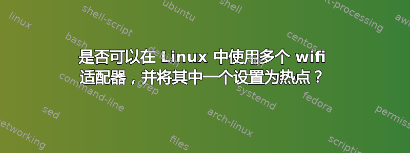 是否可以在 Linux 中使用多个 wifi 适配器，并将其中一个设置为热点？