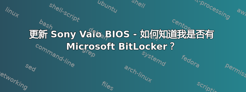 更新 Sony Vaio BIOS - 如何知道我是否有 Microsoft BitLocker？