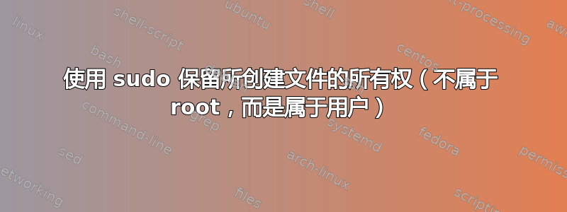 使用 sudo 保留所创建文件的所有权（不属于 root，而是属于用户）