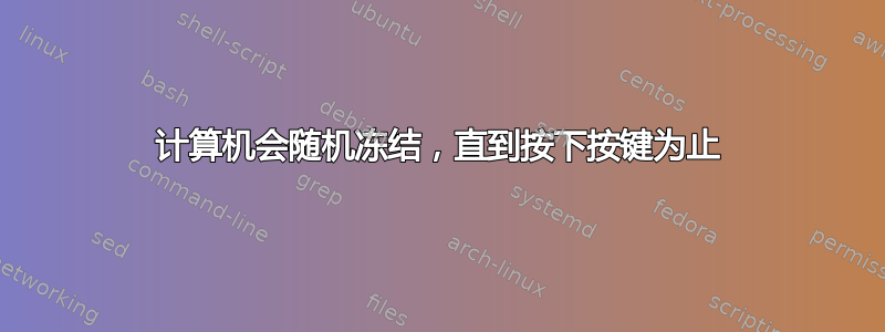 计算机会随机冻结，直到按下按键为止