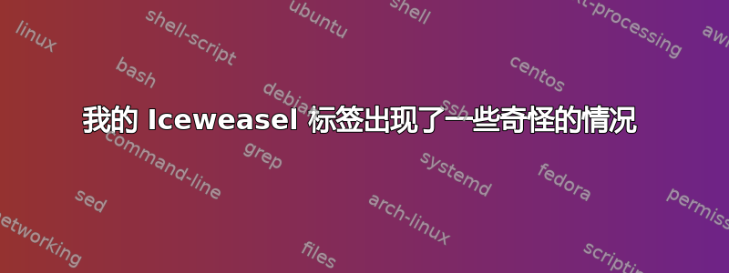 我的 Iceweasel 标签出现了一些奇怪的情况