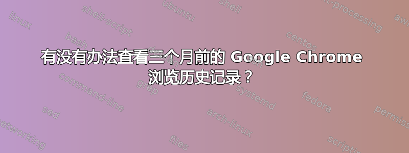 有没有办法查看三个月前的 Google Chrome 浏览历史记录？