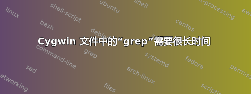 Cygwin 文件中的“grep”需要很长时间