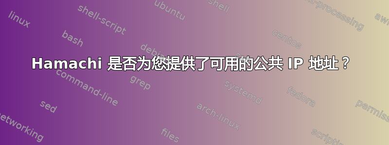 Hamachi 是否为您提供了可用的公共 IP 地址？