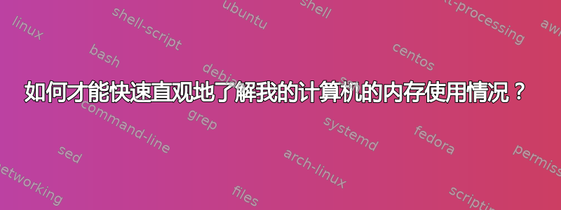 如何才能快速直观地了解我的计算机的内存使用情况？