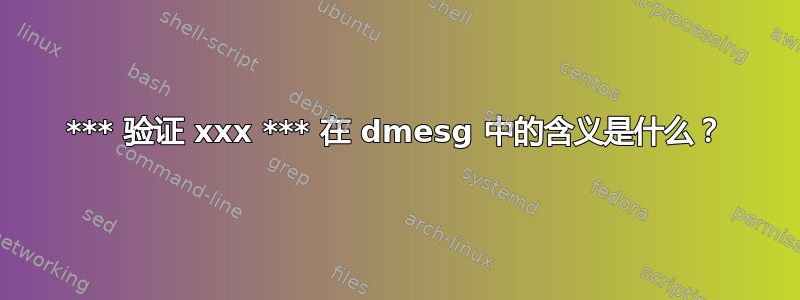 *** 验证 xxx *** 在 dmesg 中的含义是什么？