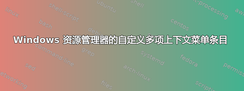 Windows 资源管理器的自定义多项上下文菜单条目