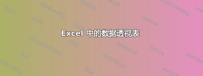 Excel 中的数据透视表