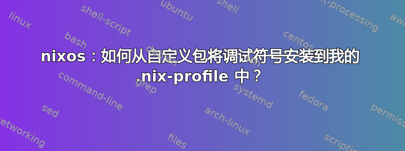 nixos：如何从自定义包将调试符号安装到我的 .nix-profile 中？