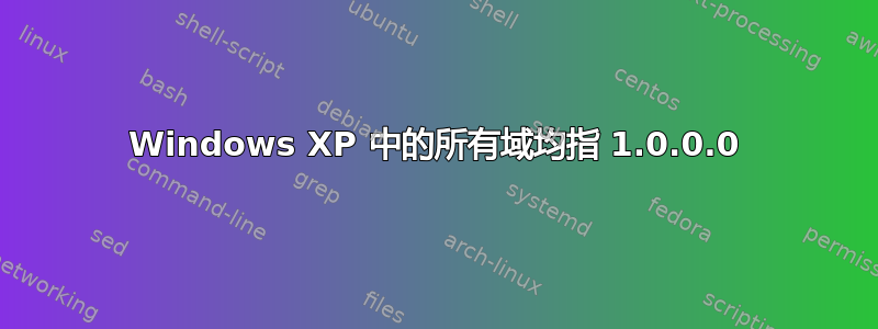 Windows XP 中的所有域均指 1.0.0.0