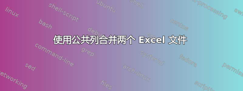 使用公共列合并两个 Excel 文件