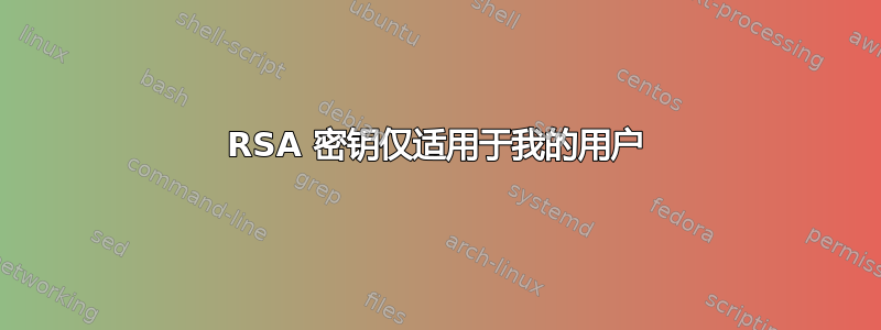 RSA 密钥仅适用于我的用户