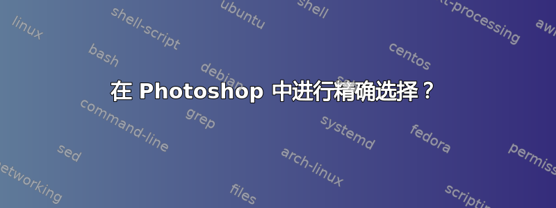 在 Photoshop 中进行精确选择？