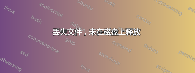 丢失文件，未在磁盘上释放