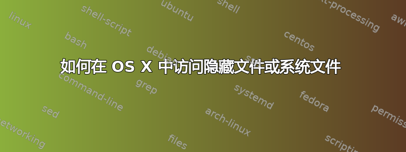 如何在 OS X 中访问隐藏文件或系统文件