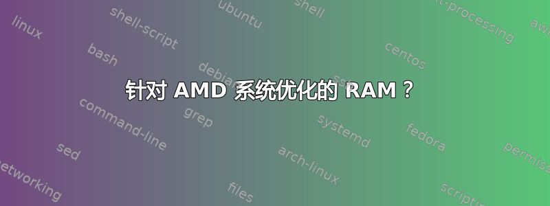 针对 AMD 系统优化的 RAM？