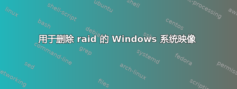 用于删除 raid 的 Windows 系统映像