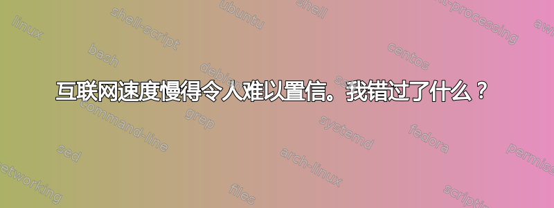 互联网速度慢得令人难以置信。我错过了什么？