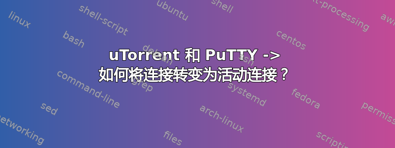 uTorrent 和 PuTTY -> 如何将连接转变为活动连接？