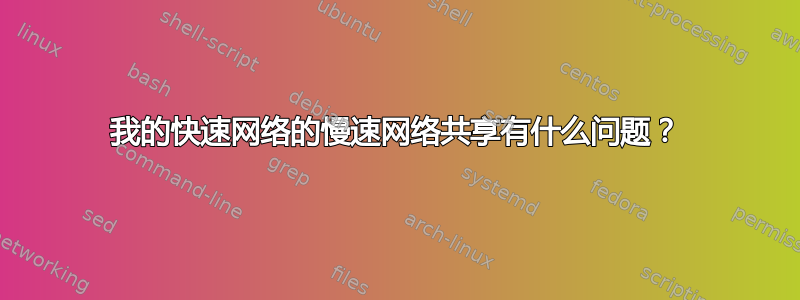 我的快速网络的慢速网络共享有什么问题？