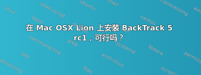 在 Mac OSX Lion 上安装 BackTrack 5 rc1，可行吗？