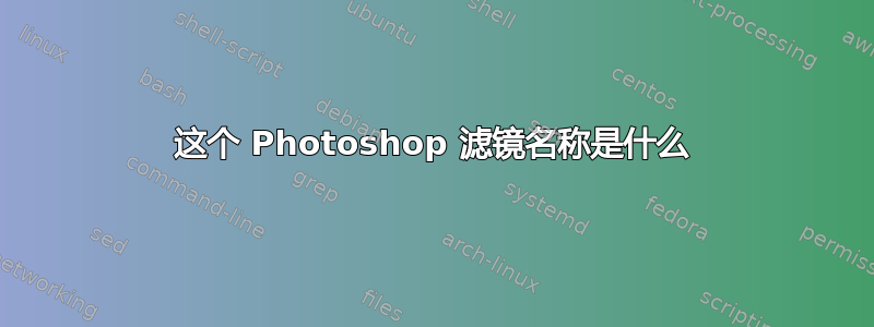 这个 Photoshop 滤镜名称是什么