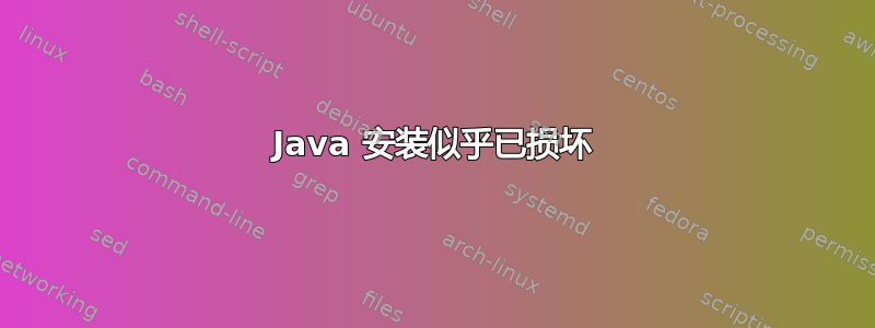 Java 安装似乎已损坏