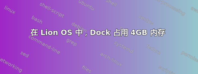 在 Lion OS 中，Dock 占用 4GB 内存