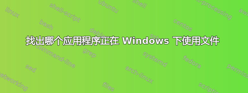 找出哪个应用程序正在 Windows 下使用文件