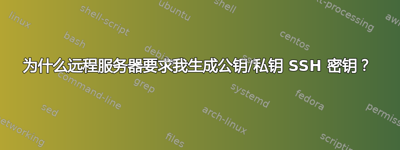 为什么远程服务器要求我生成公钥/私钥 SSH 密钥？