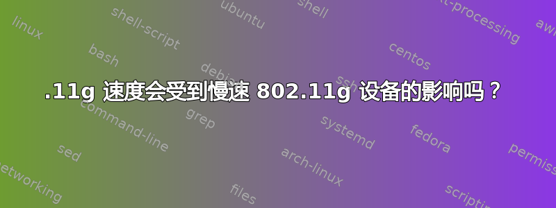 802.11g 速度会受到慢速 802.11g 设备的影响吗？