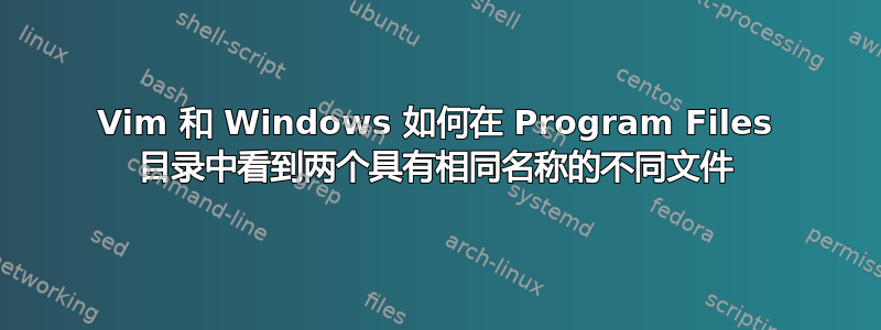 Vim 和 Windows 如何在 Program Files 目录中看到两个具有相同名称的不同文件